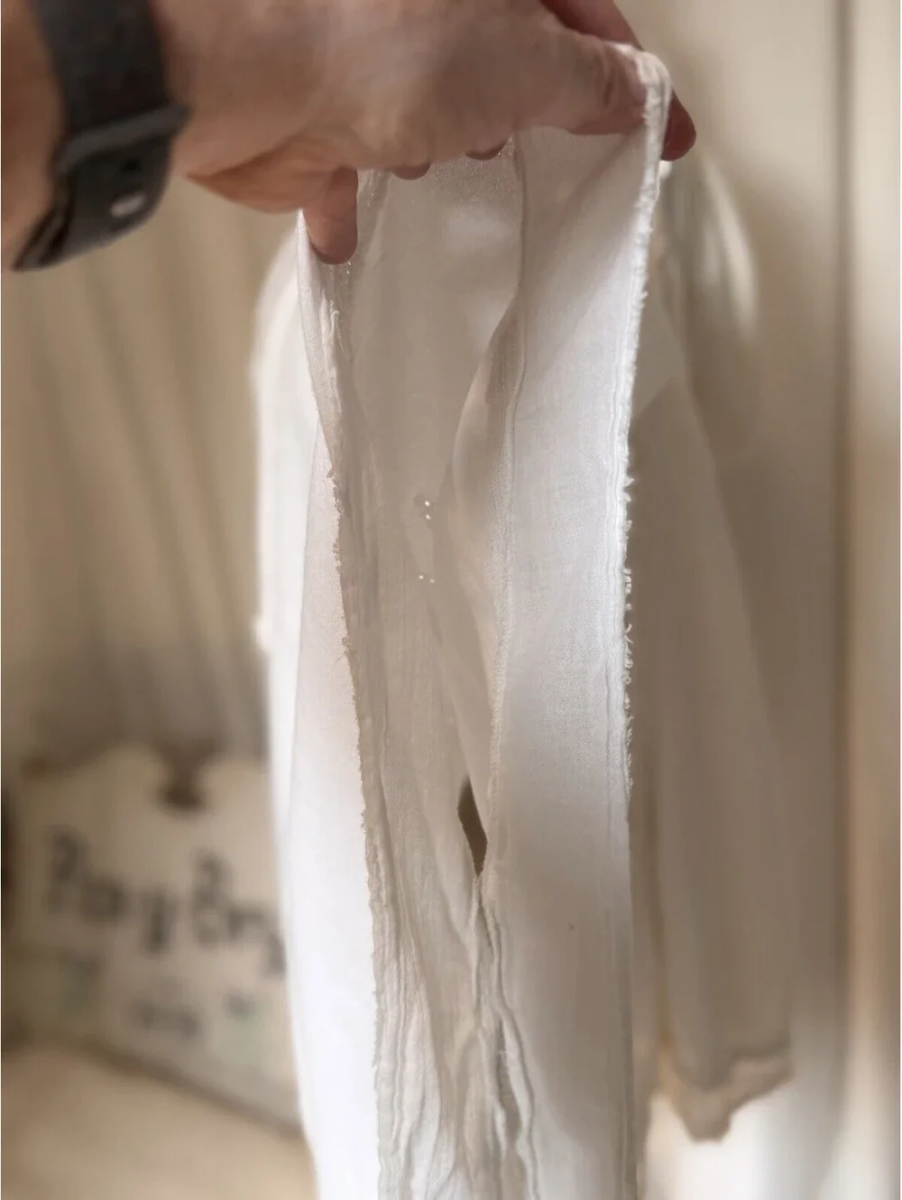 Free People Be There Oversized Ivory Hoodie Poncho Embroidered Eyelet Detailing